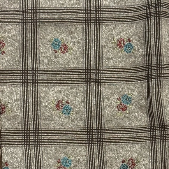 Tocoto Vintage Girls Plaid Floral Trousers Beige Size 14Y - Picture 4 of 5